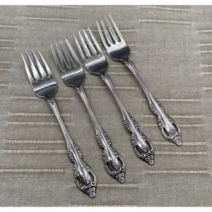 Oneida Community BRAHMS Salad Forks 4pcs Stainless Flatware 6.75"
